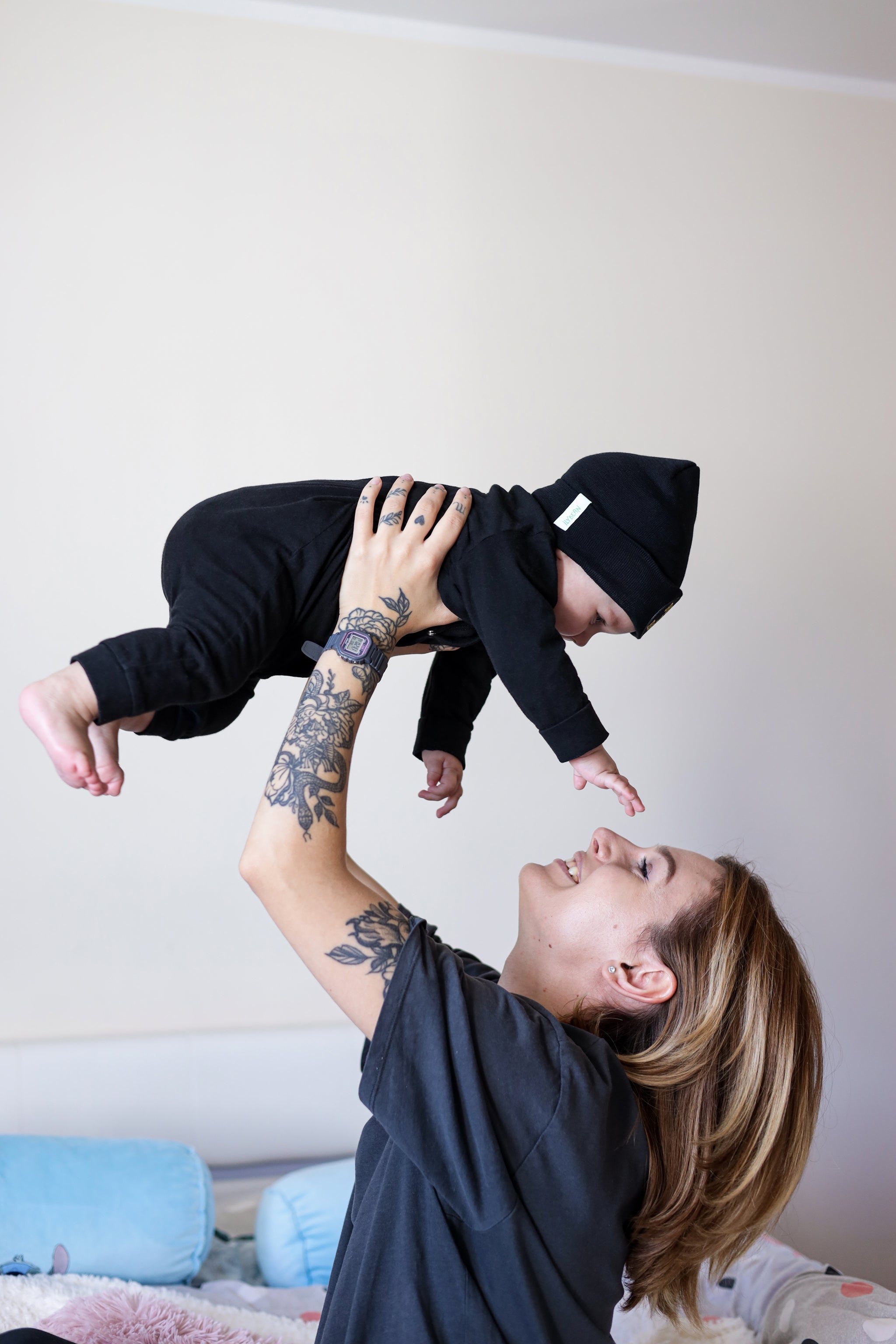 Black Born to Rock Newborn Hospital Hat - Newborn Girl and Boy Hat - Gender Neutral Rock Hat