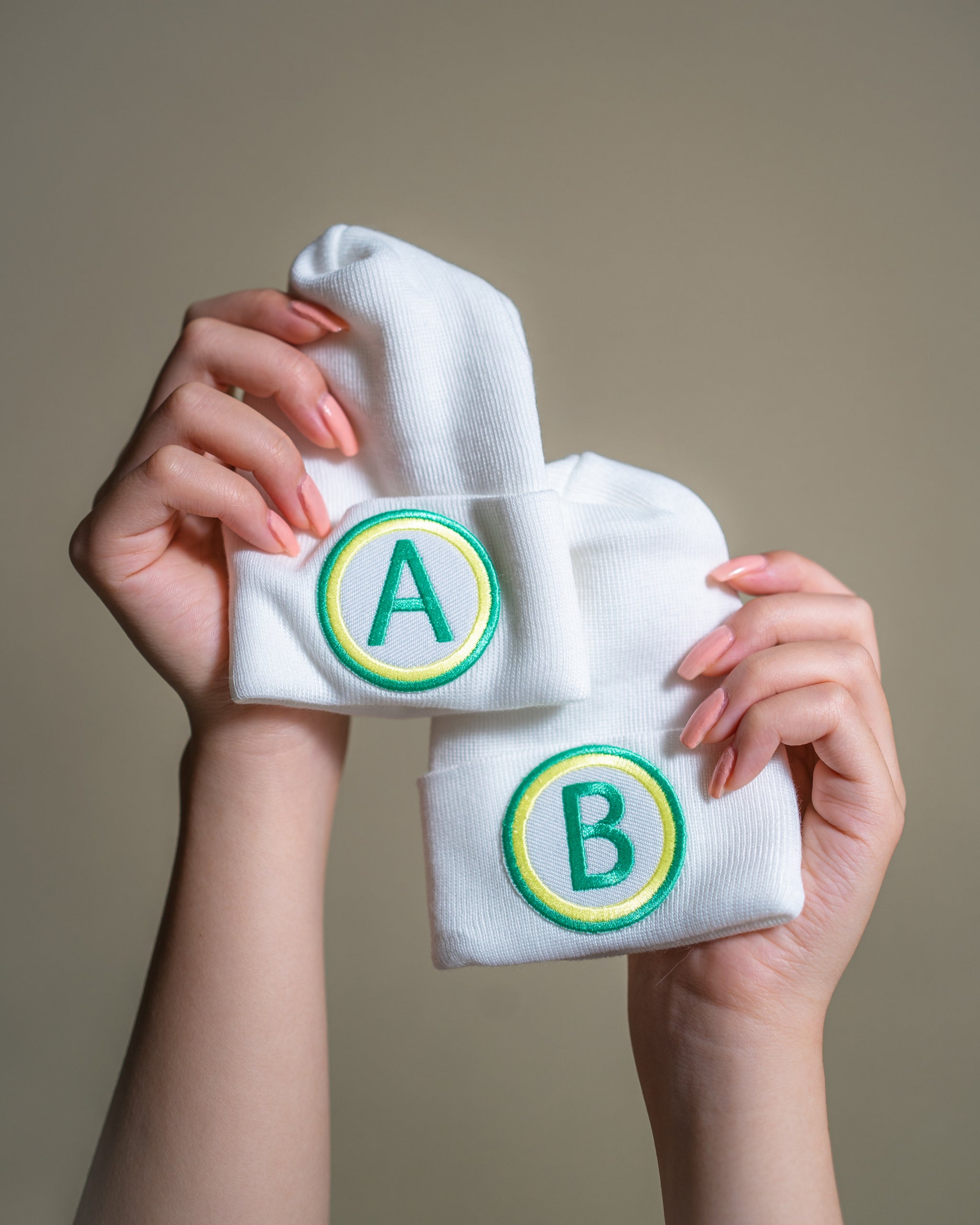 Twins A And B Hat - Newborn Hospital A And B Hat For Twins - Gender Neutral Hat For Newborns