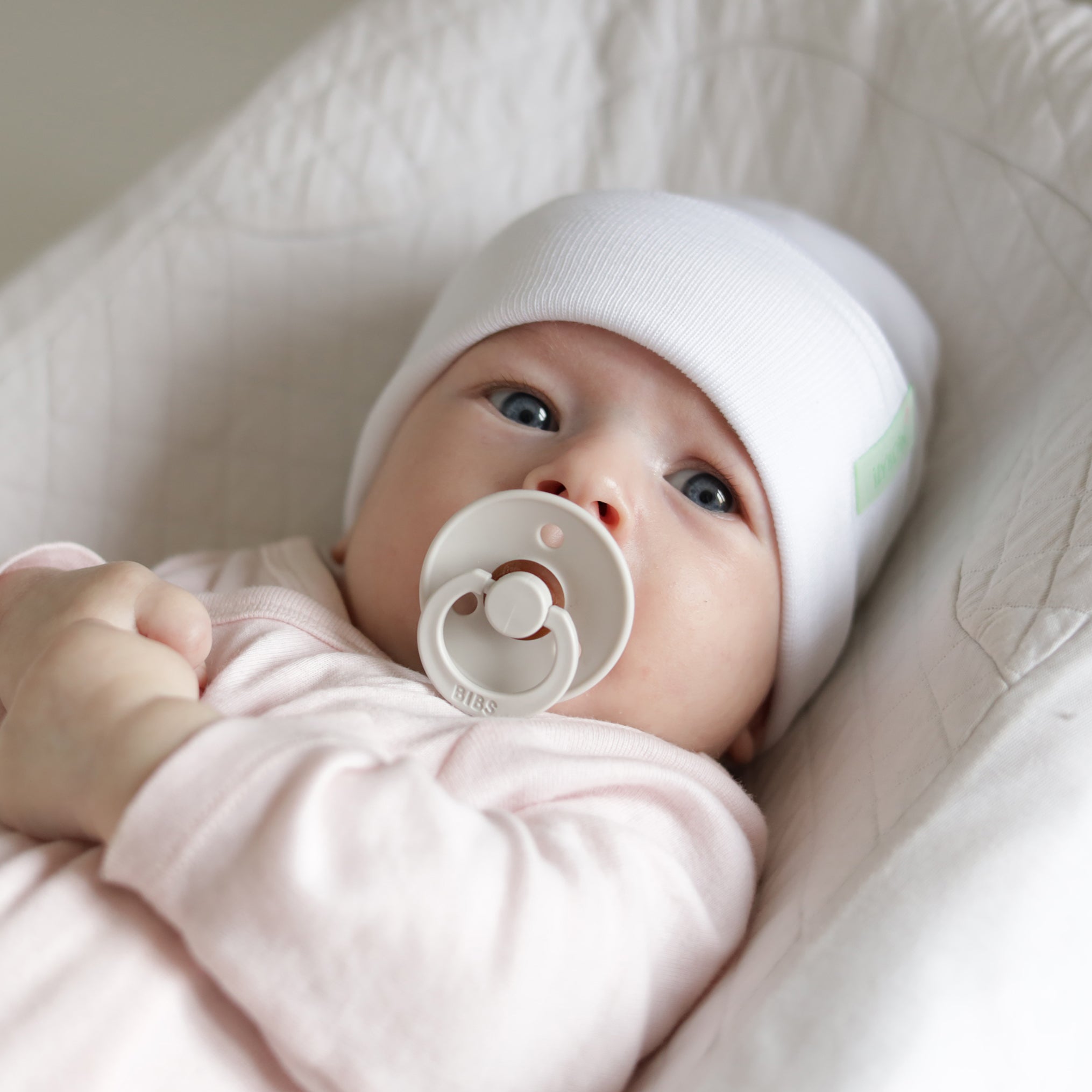 Personalized Solid White Personalized Newborn GIRL Hospital Hat
