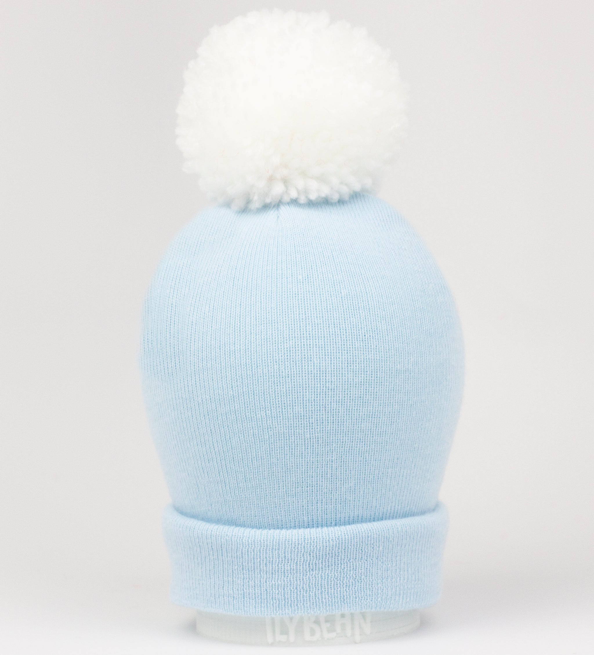 ilybean Baby Blue Beanie with White Pom Pom - Personalization Optional