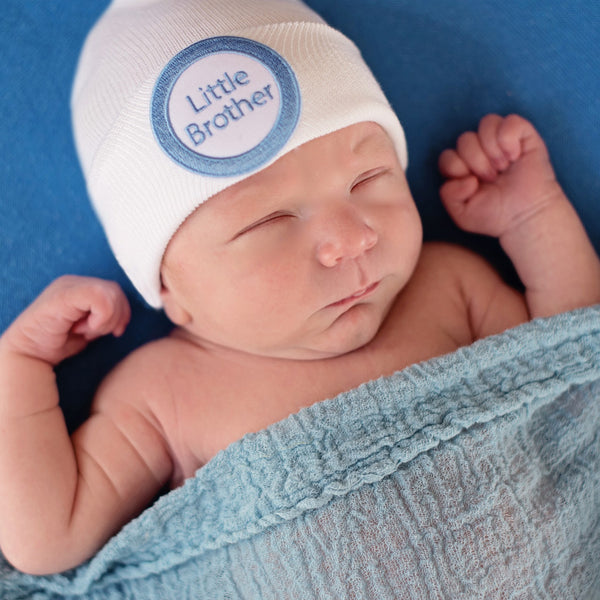 ilybean WHITE Little Brother Newborn Boy Hospital Hat - Newborn Boy Ho ...