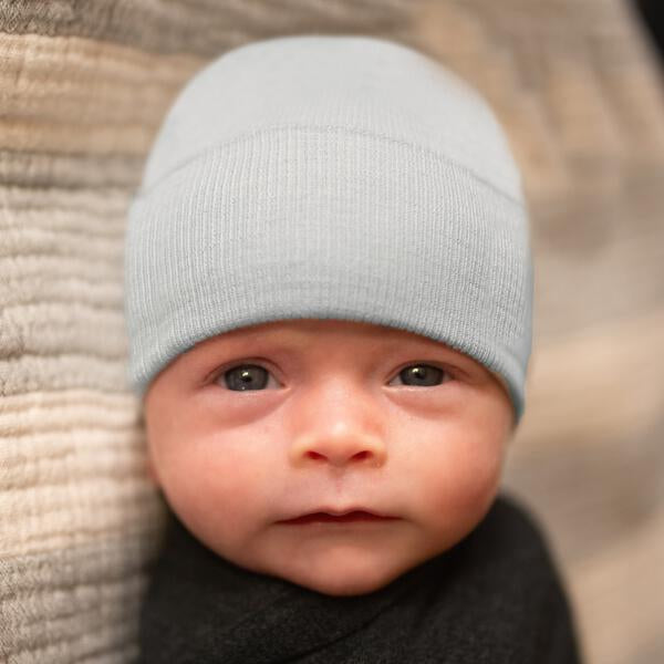 Gray Newborn and Baby Boy Hospital Hat Newborn and 0-3 months size