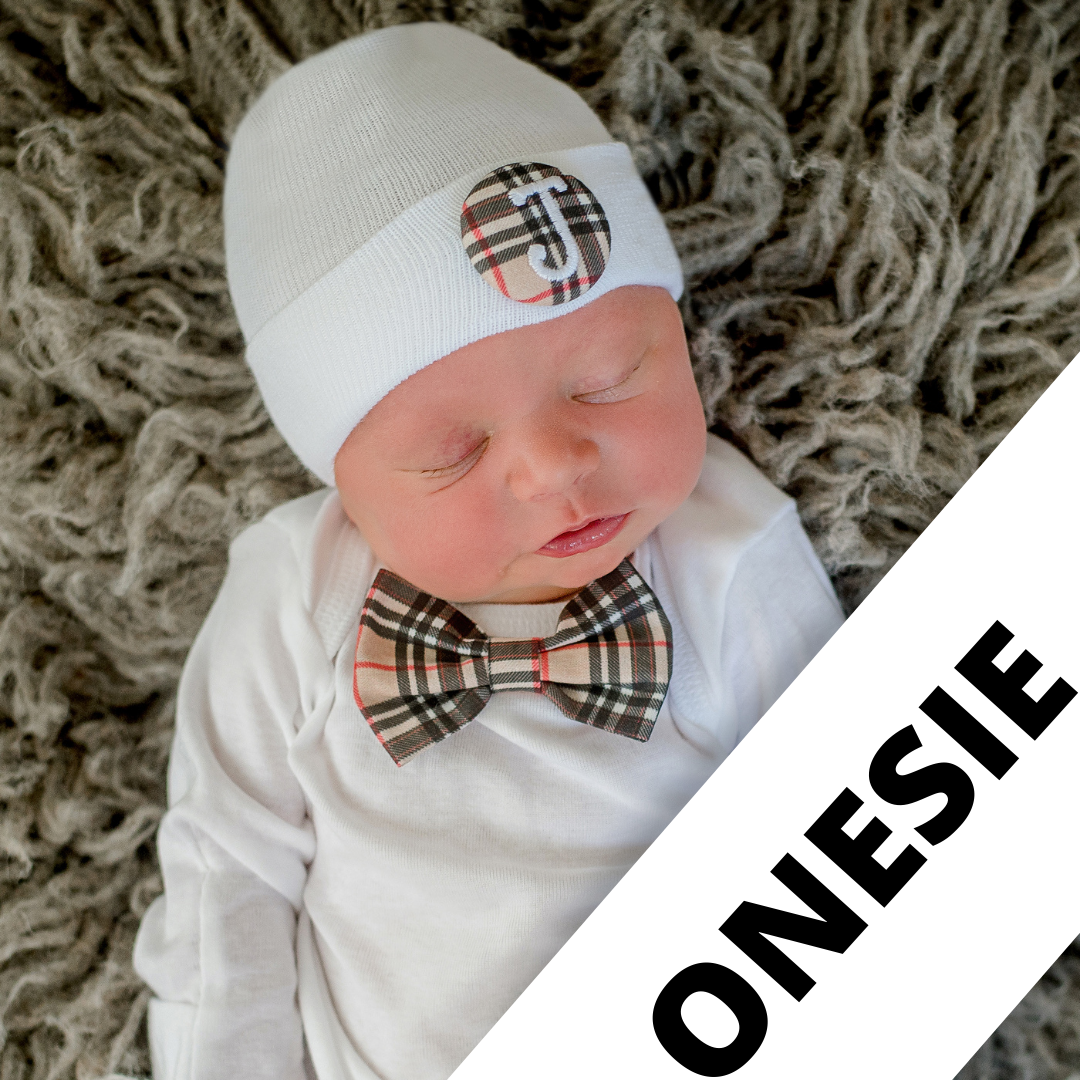 Newborn Boy Tagged BURBERRY PLAID ilybean nursery beanies