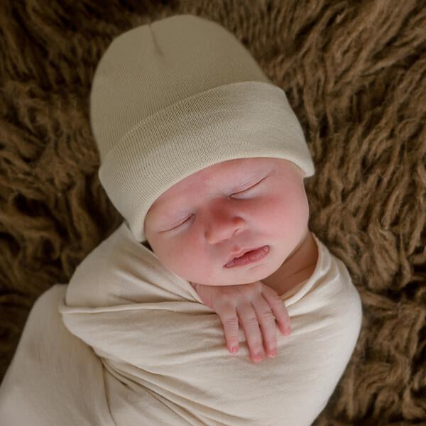 Oatmeal Newborn Hospital Hat - Gender Neutral for newborn boys or girls- Personalization Optional