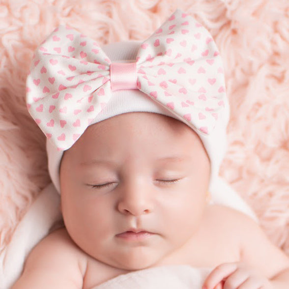 Softball Sweetie Newborn Girl Bow Hospital Hat Infant Hat Newborn Hat