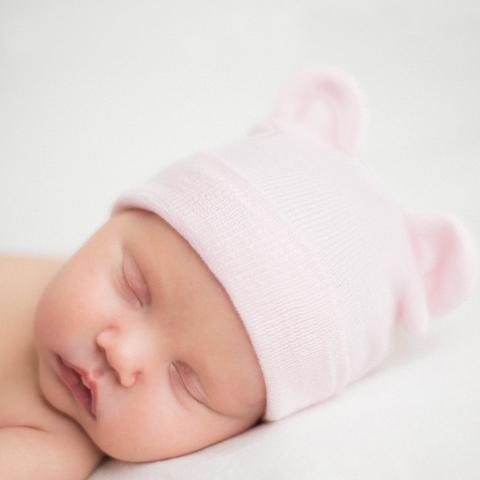 ilybean Pink Baby Bear Newborn Hospital Hat for girls - newborn girl  hospital hat