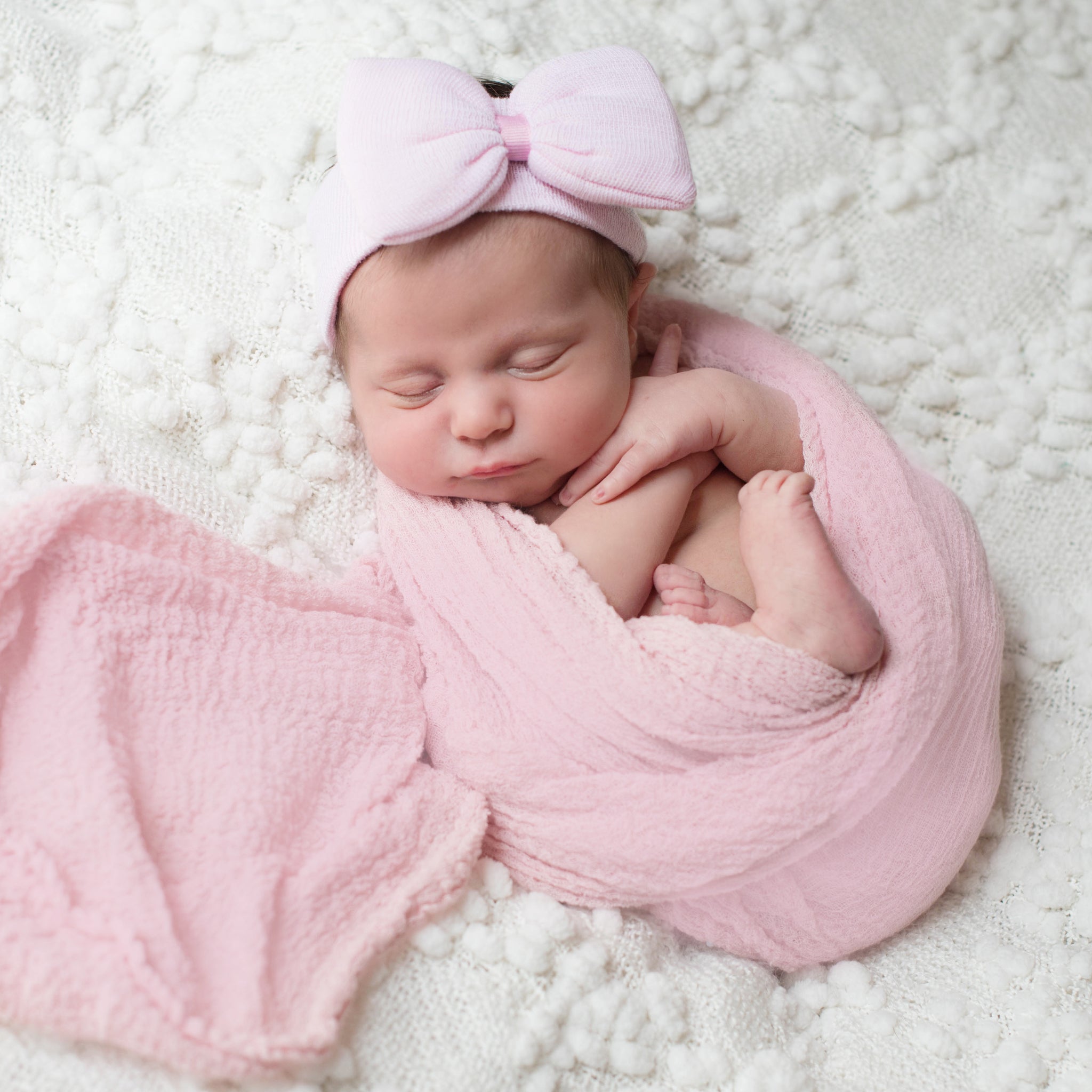 ilybean Nursery Newborn Pink Girl Headband Newborn Girl Nursery Beanie Headband