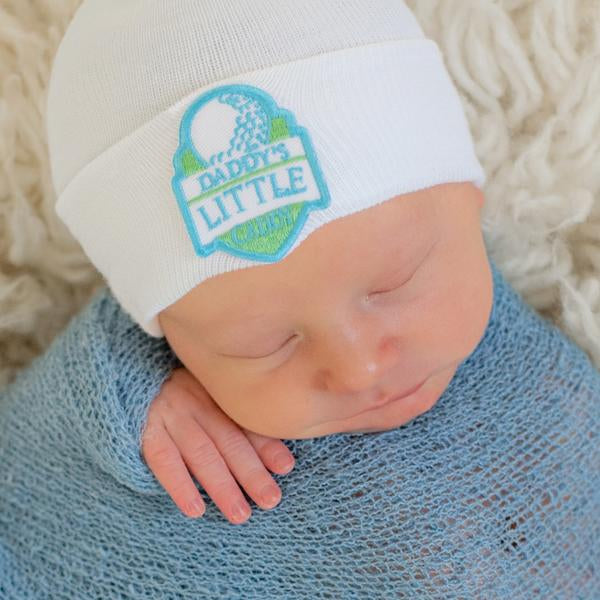 Newborn Boy Tagged baby golf hat - ilybean nursery beanies