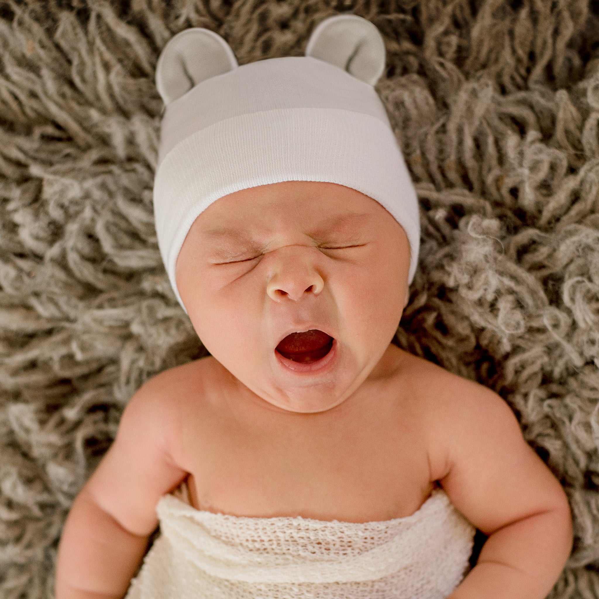ilybean Gray Ears Baby Bear Newborn Hospital Hat