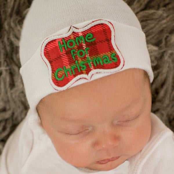 Home for Christmas Newborn Christmas Hospital Hat - Newborn Girl or Boy Christmas Hat