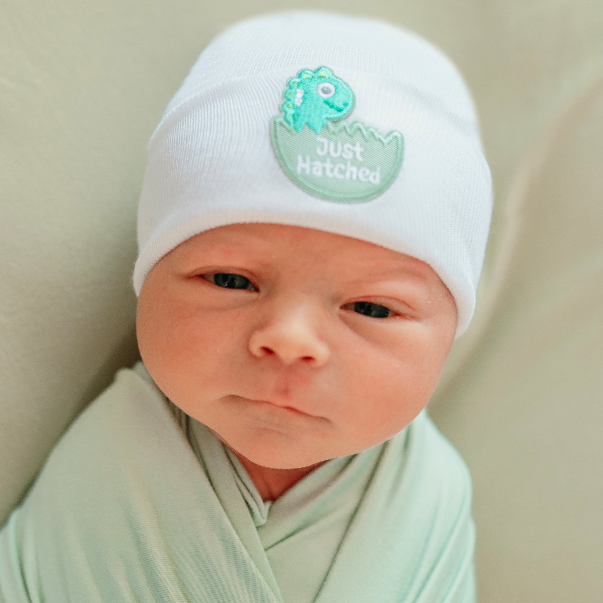 ilybean JUST HATCHED White Newborn Hospital Hat