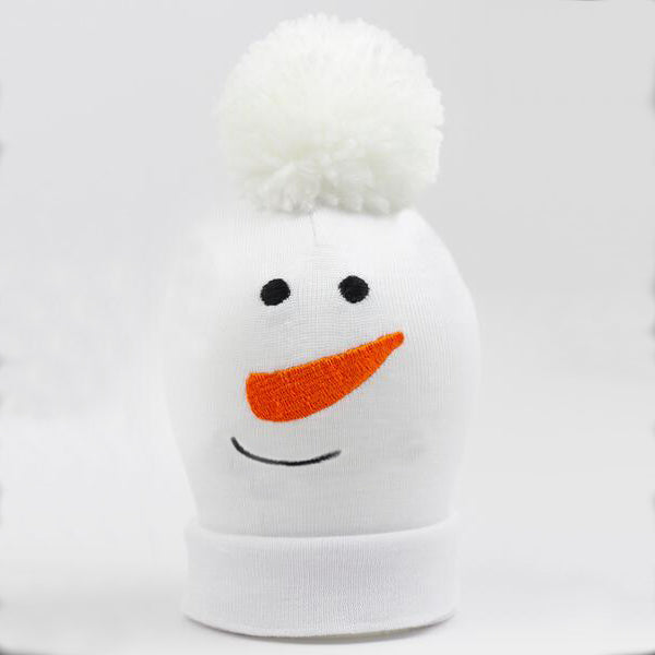 White Snowman Newborn Christmas Hat - Winter Babies - Nursery Newborn Hat - Gender Neutral